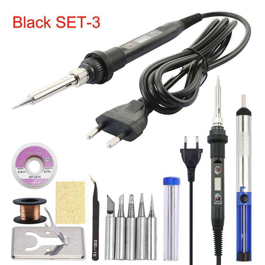Adjustable Temperature Solder Iron 80W 220V / 110V LCD Electric Soldering Iron Welding Repair Tools