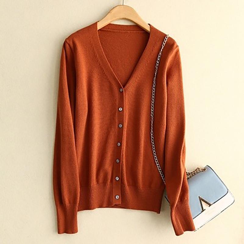 Damen Strickjacken Herbst Winter Einreihig V-Ausschnitt Gestrickter Pullover Frühlingsmode Kurze Strickwaren Einfarbige Strickjacke Pullover