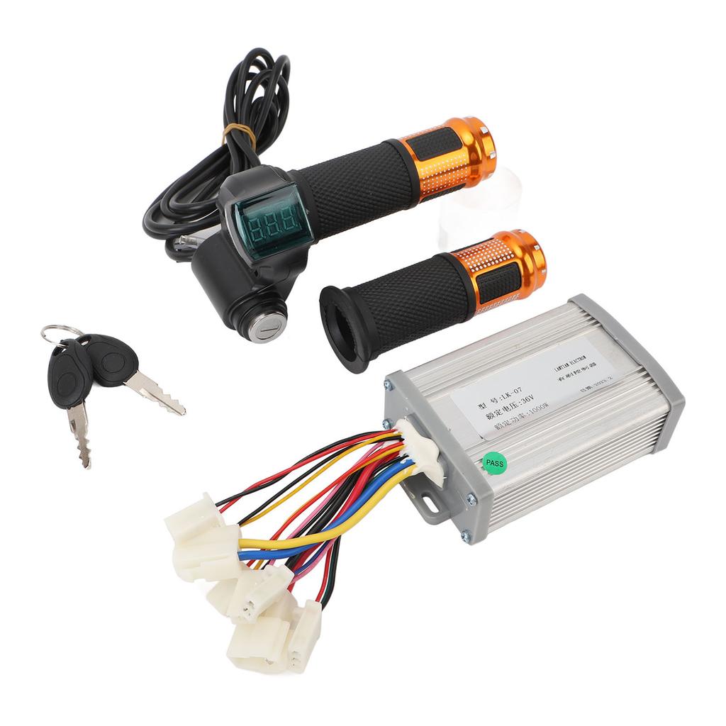 Controller Motore 36V 1000W Lega di Alluminio Gomma Controller Bicicletta Elettrica Kit Manopola Acceleratore con 2 Chiavi per Elettrico