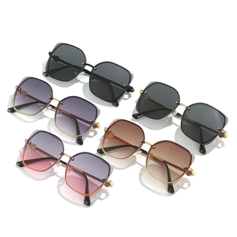 Metal Copy Square Large Frame Sunglasses Women'S Sunglasses Quality Glasses
