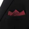 SHLAX&WING Plain Red Silk Tie Set for Men and Pocket Square (160cm)
