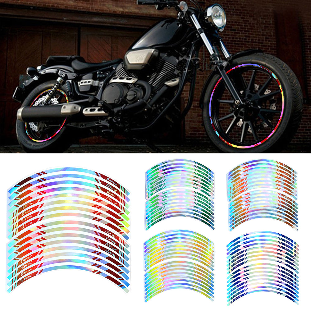 17" Auto Styling Streifen Regenbogen Felgenband Motocross Bike Motorrad Radaufkleber für Kawasaki Honda Yamaha Suzuki