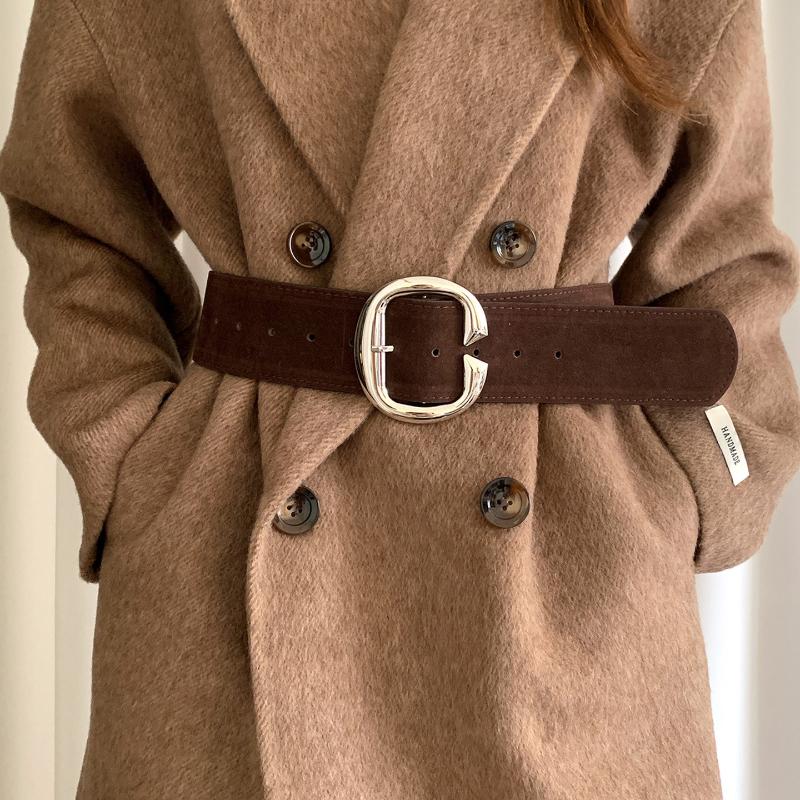 Retro Wildleder Nieten Gürtel Punk Gothic Western Cowgirl Breite Taillenbänder Gürtel Y2K Unregelmäßiger Gürtel