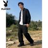 PLAYBOY Men's Loose Fit Wide-Leg Casual Pants