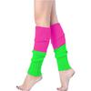 Women Juniors Neon Ribbed Leg Warmers for 80s Eighty's Party Sports Yoga