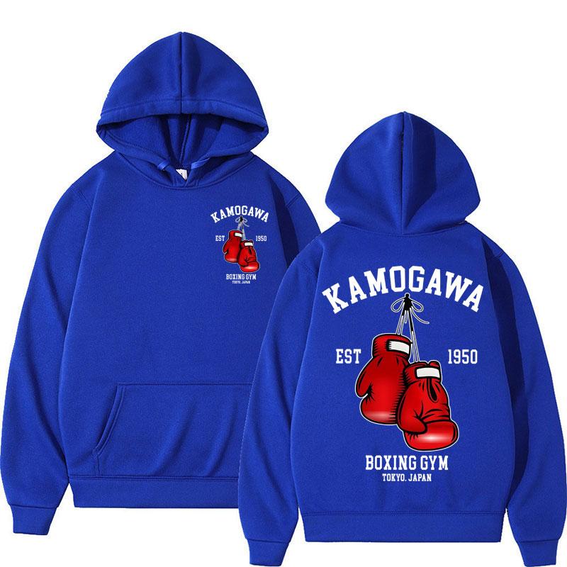 Anime Hajime No Ippo Kamogawa Boxing Gym Hoodie Trend Manga Makunouchi KGB Vintage Long Sleeve Loose Sweatshirt