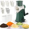 5-in-1 Hand-Crank Vegetable Cutter with 5 Blades and Cleaning Brush Included (Green)