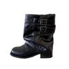 Hair~ Today's Popular Short Boots Women's Summer Leather Black Trouser Boots Thick-soled Small Short Boots