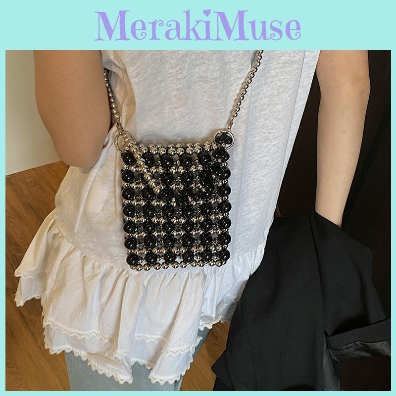 Chain Pearl Small Square Bag Slanted Hanging Single Shoulder Handbag Casual