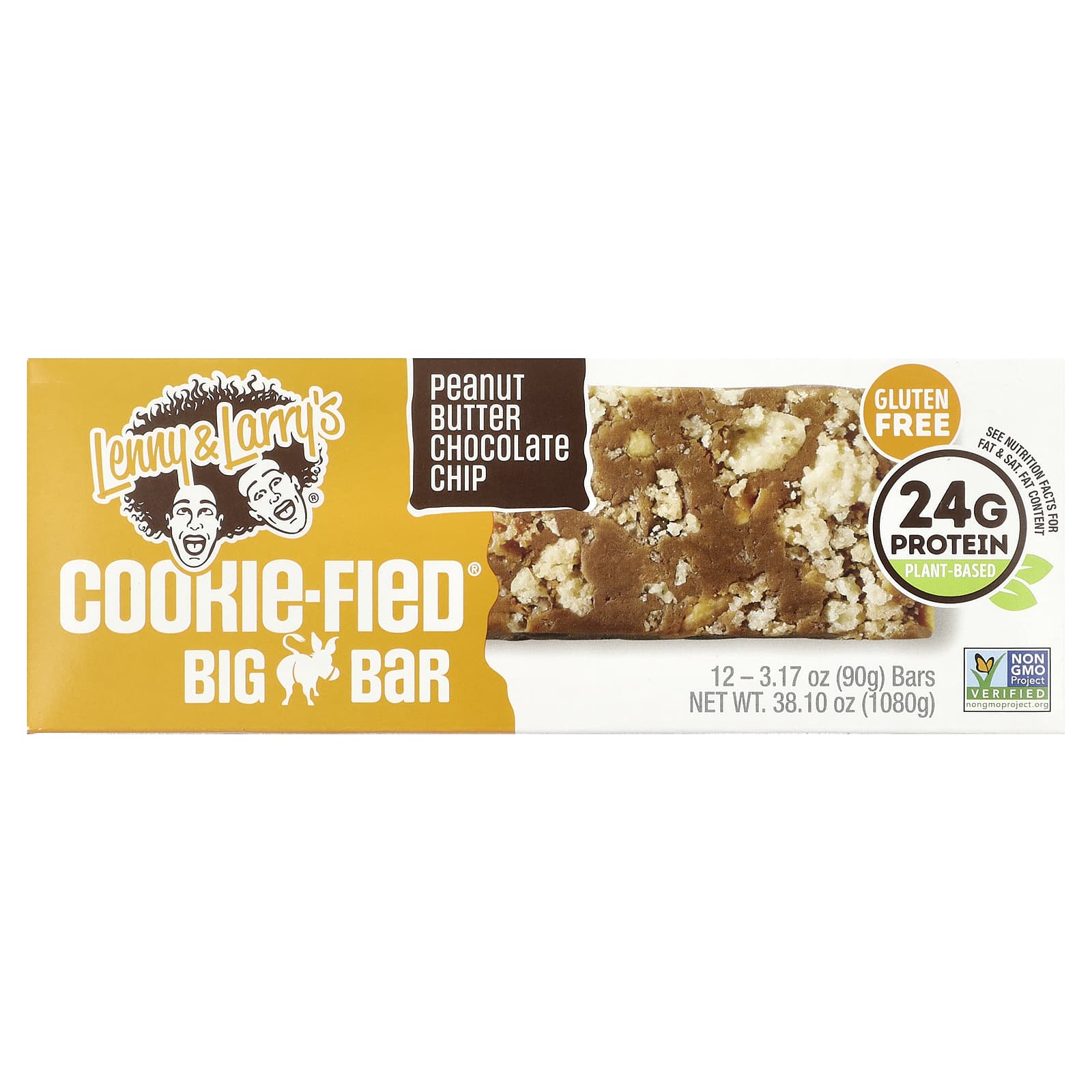 

Lenny & Larry S, Cookie-Fied® Big Bar, Peanut Butter Chocolate Chip, 12-Count, 90G (3.17Oz) Each