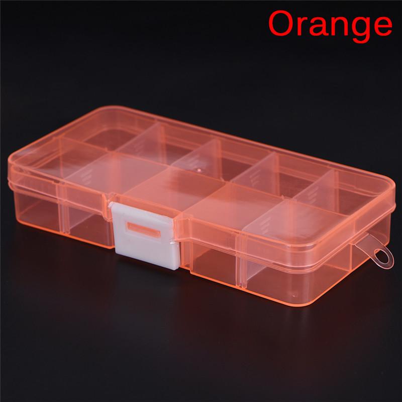 Plastic 10 Slots Adjustable Jewelry Storage Box Case Craft Organizer Beads
