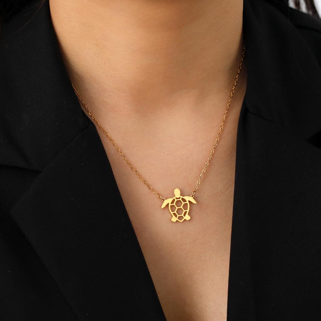 Cazador Animal Necklace for Men Women Stainless Steel Turtle Pendant Necklace Jewelry Gift Trend 2025 Birthday Gift Wholesale