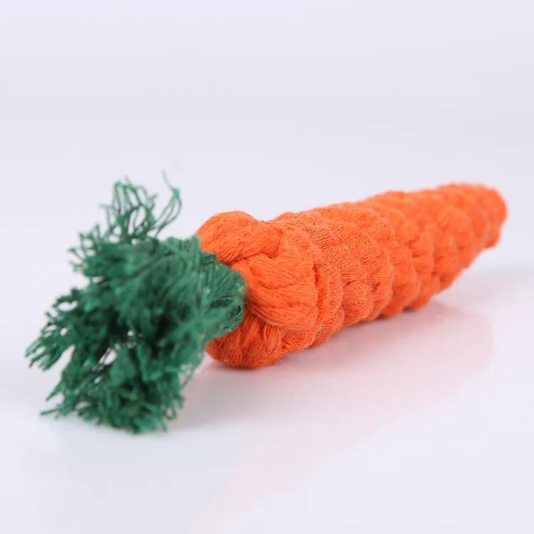 

1 Pcs Carrot Shaped Knot Ropes Pet Dog Toys Chew Cat Toy Safe Toys for Small Dogs Molar Biting Playing Products Dog Accessories оранжевый