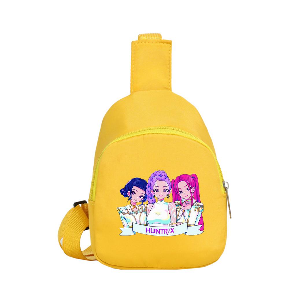 Cartoon Anime K-Pop Demon Hunters Printed Kawaii Chest Pack for Boy Girl Shoulder Bag Student Portable Crossbody Pouch Christmas Gift