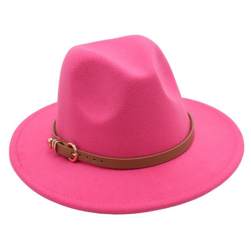 Europe And The United States New Top Hat British Party Jazz Hat Fedora Foreign Trade Woolen Felt Hat Big Brim Trendy Hat