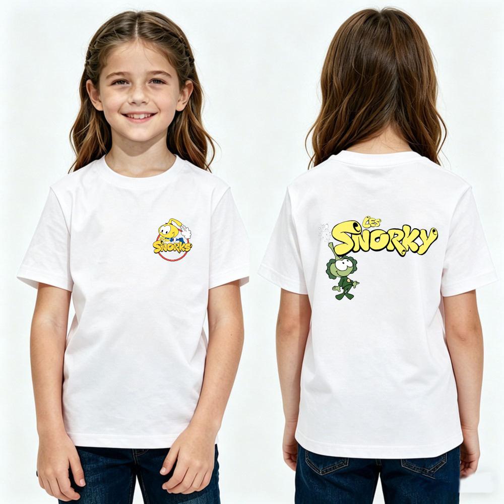 Snorks Cartoon Graphic Children TShirt Kids Summer Polyester Short Sleeve Cute Snorks Lover Gift Shirt Boys and Girls Casual Tshirt