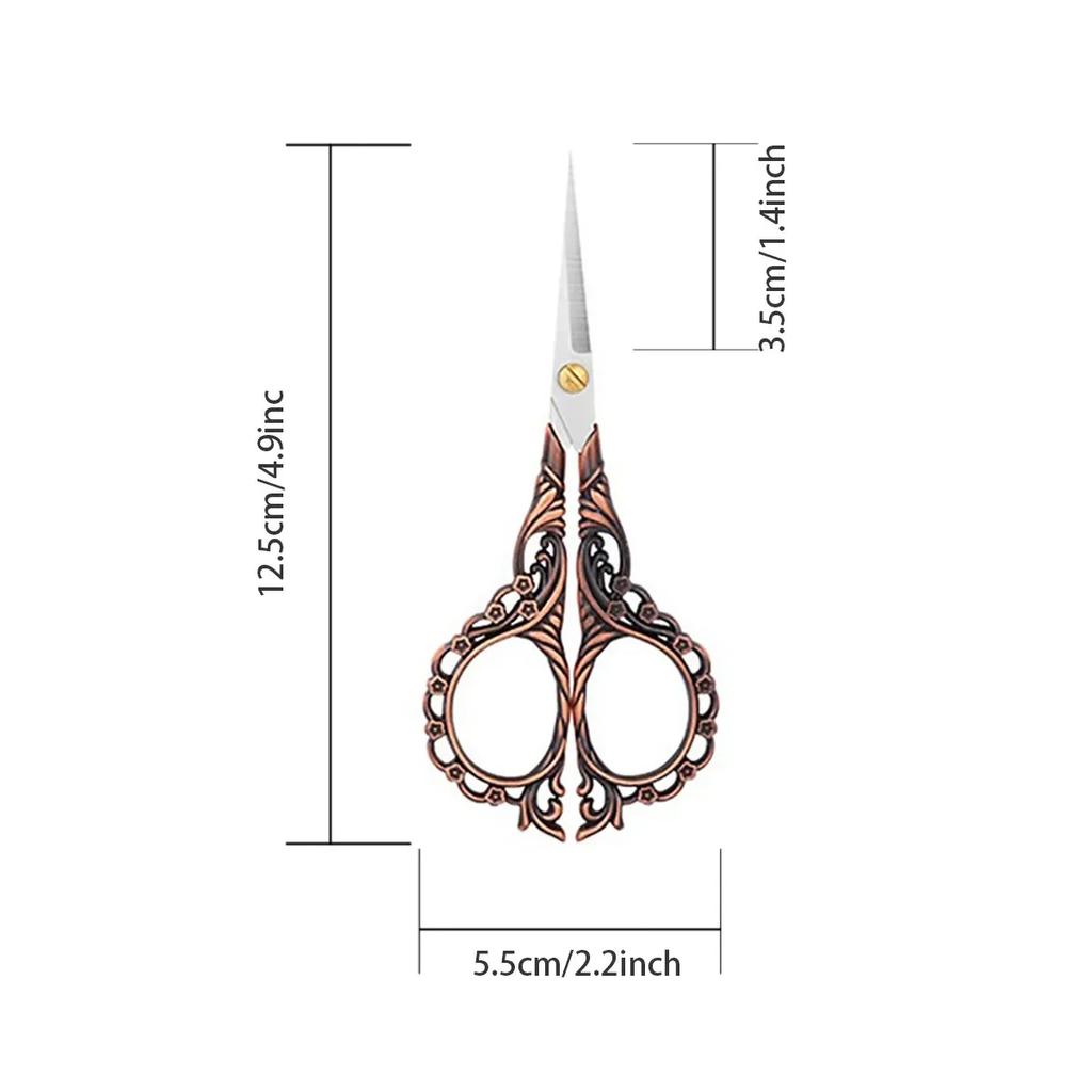 Vintage Style Stainless Steel Sewing Scissors Small Embroidery Scissors Precision Fabric and Wire Cutters for Craft Making PH352