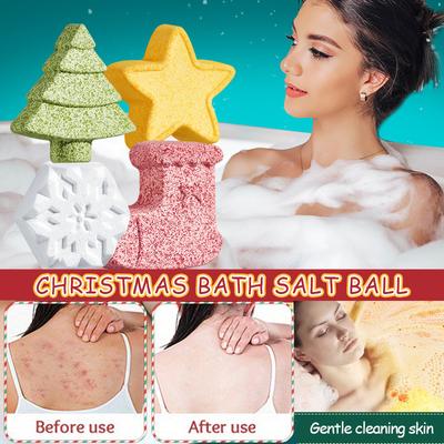 4-piece Christmas Bath Salt Ball Set In Gift Box. Gentle and Moisturizing for Skin. Enjoy A Perfect Spa-like Experience. Perfect Christmas Gift.