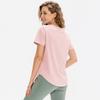 Summer Loose Short Sleeve Yoga T Shirt Women Breathable Running Sports Tees Top Casual T-shirt Elastic Office Lady Fitness Tshirts 24138