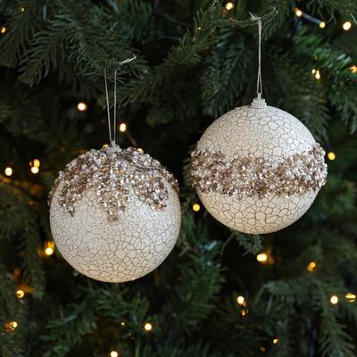 Weihnachtskugel Ornamente Glitzer Pailletten Kunstperle Hängekugel Dekoration Bruchsichere Schaumstoffkugel Weihnachtsbaumschmuck für Hochzeitsfeier