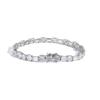 Real Gold Color Brass and square and Round Zircon Mixed 6mm Single Row Tennis Bracelet