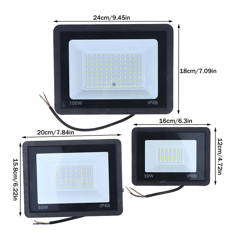 Outdoor Ip66 Waterproof Path Light Spotlight Led Floodlight Ac220V 30W 50W 100W Outdoor Garden Street Gate Porch Courtyard Lamp