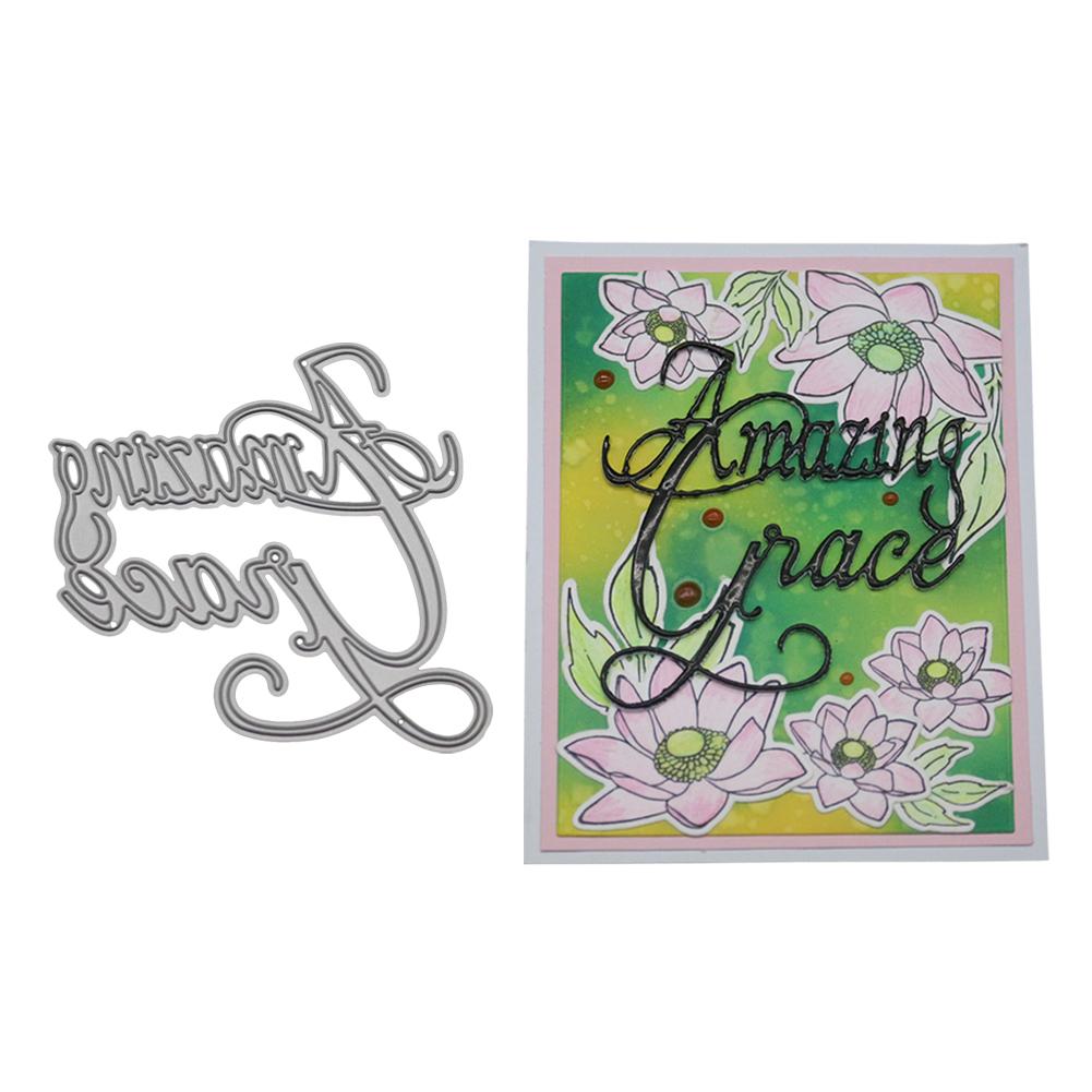 Amazing Grace Frame Metal Silvery Stencil Embossing Cutting Dies For Diy Scrapbooking Paper Album Cards Making