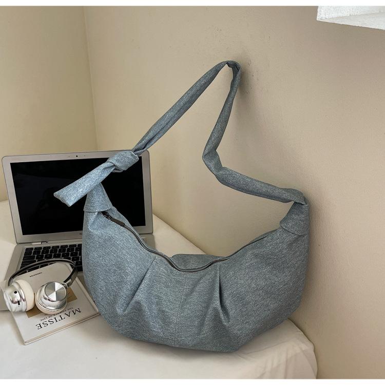 Ladies 2025 New Pleated Large-capacity Dumpling Bag Casual Fashion Messenger Bag Korean Version Niche Commuter Tote Bag