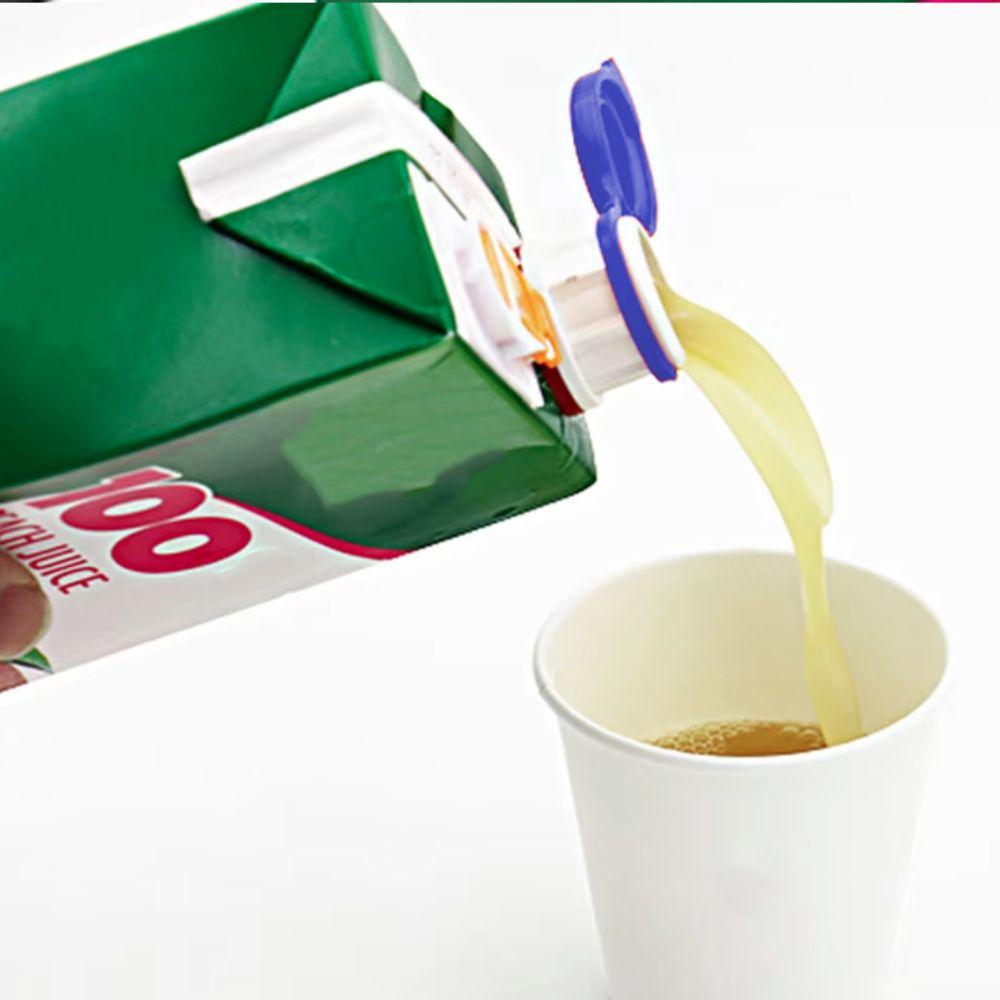 4pcs Reusable Milk Bottles Pourer with Lid Juice Drink Pour Spout Drinks Box Diverter Kitchen