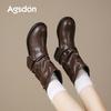 Brown short boots new autumn thick-soled retro knight boots trousers western fashion boots