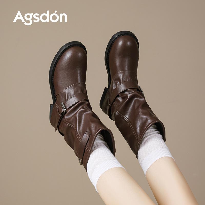 Brown short boots new autumn thick-soled retro knight boots trousers western fashion boots