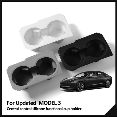 Pour Tesla Model 3 Highland 2024 Porte-gobelet Silicone Porte-boissons Organisateur Accessoires Intérieur de Voiture