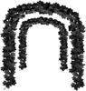 Black Leaf Garland Halloween Artificial Hanging Fall Leave Maple Vines Fall Floral Garlands Thanksgiving Decor For Home 170cm