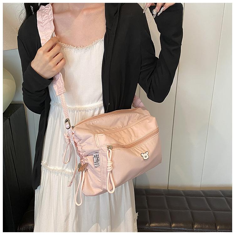 New Spring High-quality Lightweight Large-capacity Bucket Nylon Bag Drawstring Shoulder Messenger Bag