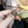 Zircon Black Sophisticated Ring For Women Unique Adjustable Style Geometric
