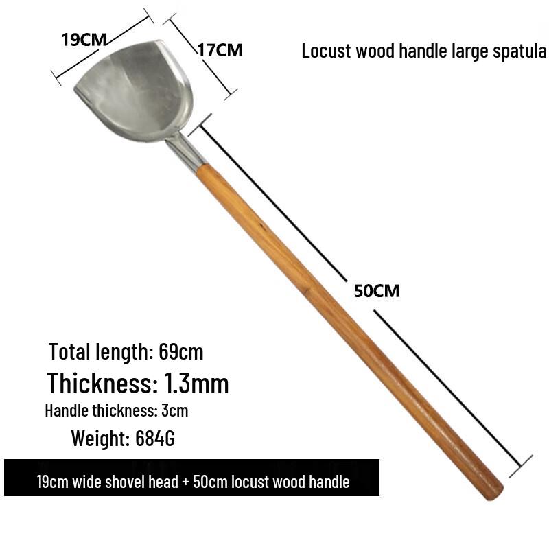 Wuhe Stainless Steel Wok Spatula with Wooden Handle