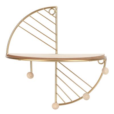 Modernes Displayregal Gold Wandhängendes Aufbewahrungsregal Organizer für Wohnzimmer Veranda