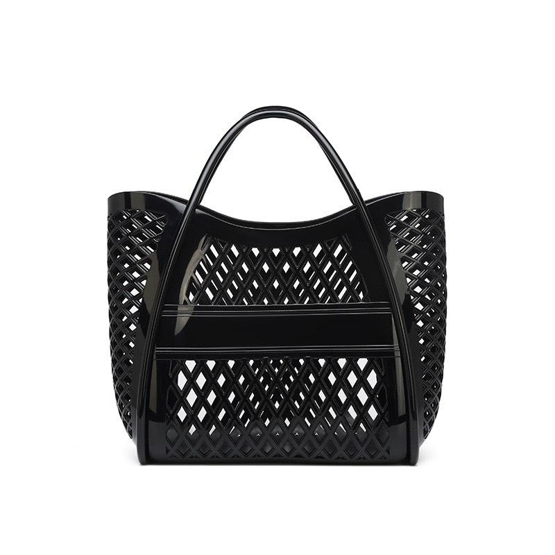 Bolsa de mão de gelatina de silicone: Cesta Versátil Vazada para Piqueniques, Compras, Praia e Banho