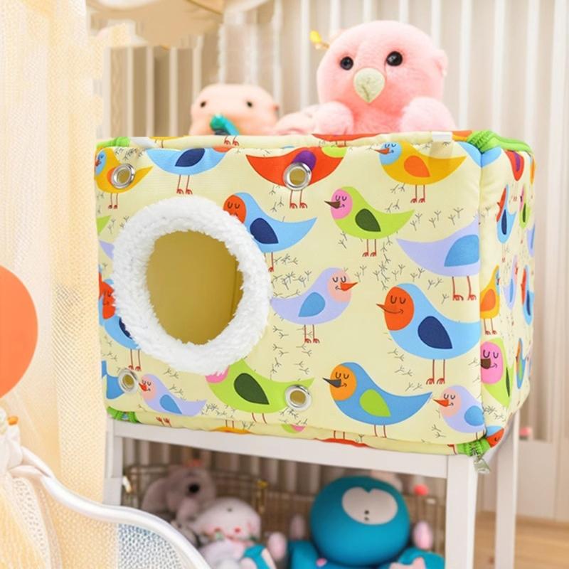 Ninho de Papagaio de Pelúcia Grosso Rede de Gaiola de Pássaro Quente Cama para Clima Frio Design de Pendurar Seguro na Gaiola Abrigo para Pássaros