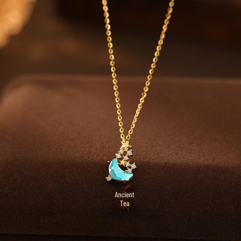 

Ожерелье с подвеской в виде галактики из серебра Banyan Tree S925 — дизайн «Звезда и Луна» для женщин NS1136 золотой