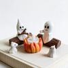 5PCS Resin Ghost Bonfire Ornament Set LED Candle Ghost Campfire Flickering Ornament  Desktop