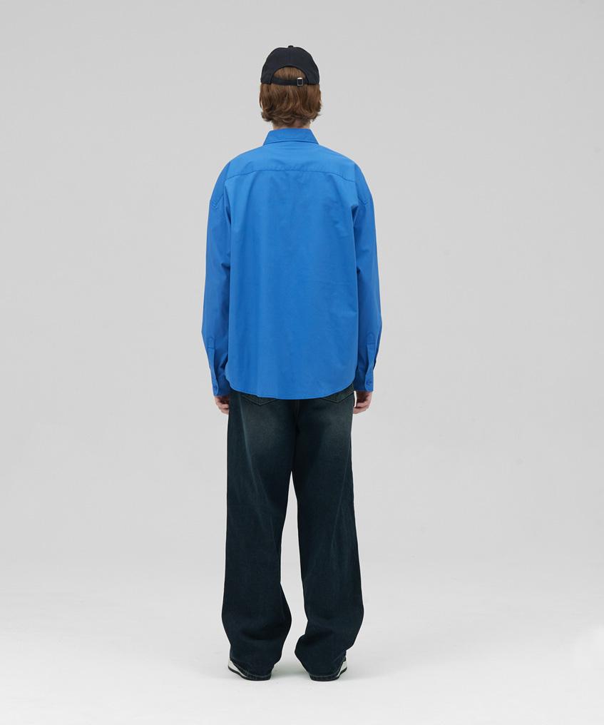 STENDS [M~4Xl] Flow Cotton Shirt_Deep Blue