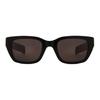 Bottega Veneta Leopard Print Design Acetate Rectangular Sunglasses Unisex Sunglasses Black BV1393S001