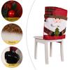 Christmas Decoration Chair Cover Stool Set Chair Cover Home Decoration Ornament Santa Claus Snowman Chair Cover