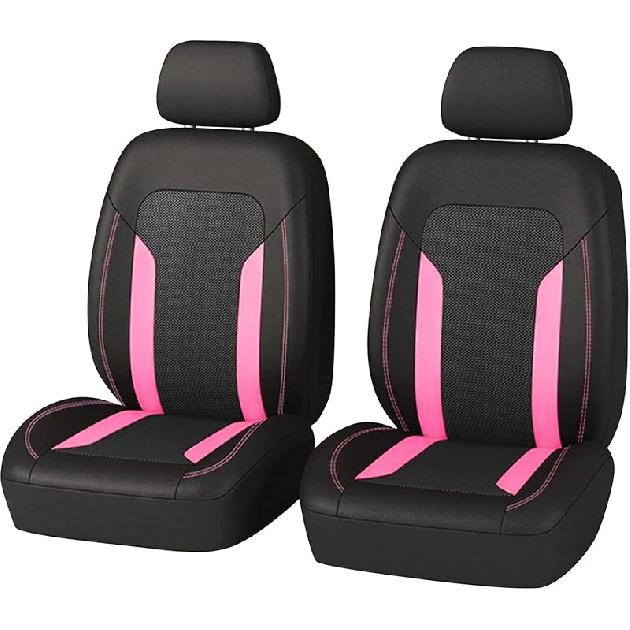 2 Pack Universal Car Seat Cover With Breathable Mesh Backrest,Comfortable Car Seat Protector With Foam Padding And Retaining Buckle,Highly Elastic