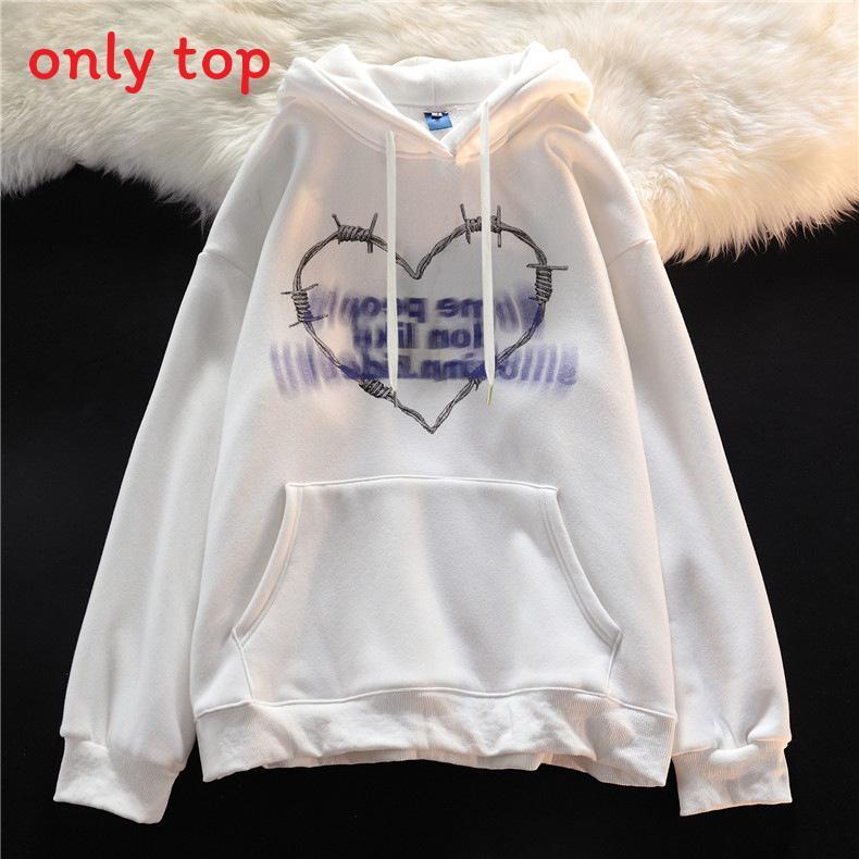 Streetwear Hoodie For Women With Letter Print Polyester Long Sleeve Casual Sweater