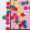 100pcs Overcoat Flower Shaped Flower Wooden Button Flat-back 2 Holes Clothing Button Colorful Cute Sewing Button Clothing Sewing