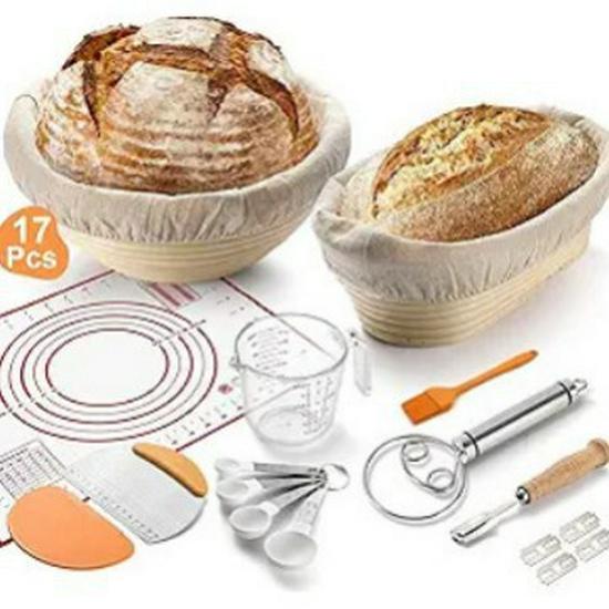 Natural Rattan Bread Proofing Baskets Set - Round & Oval Fermentation Tools
