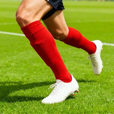 Skarpety piłkarskie marszczone Elastyczne podkolanówki sportowe Bardzo długie wyściełane skarpety sportowe dla mężczyzn kobiet piłka nożna baseball softball