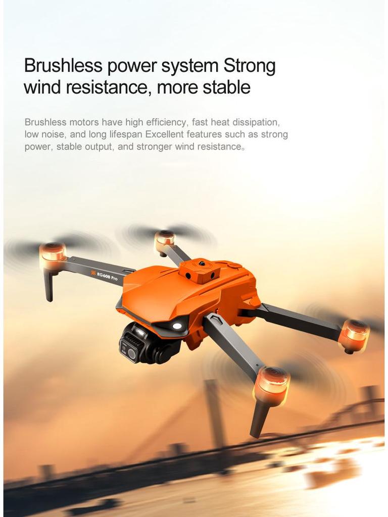 RG608PRO Drone: Night Vision, Dual Camera, Obstacle Avoidance, Remote Control, 4-Axis Aircraft